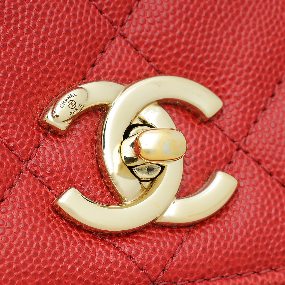 Chanel Red CC Business Affinity Small Top Handle Bag