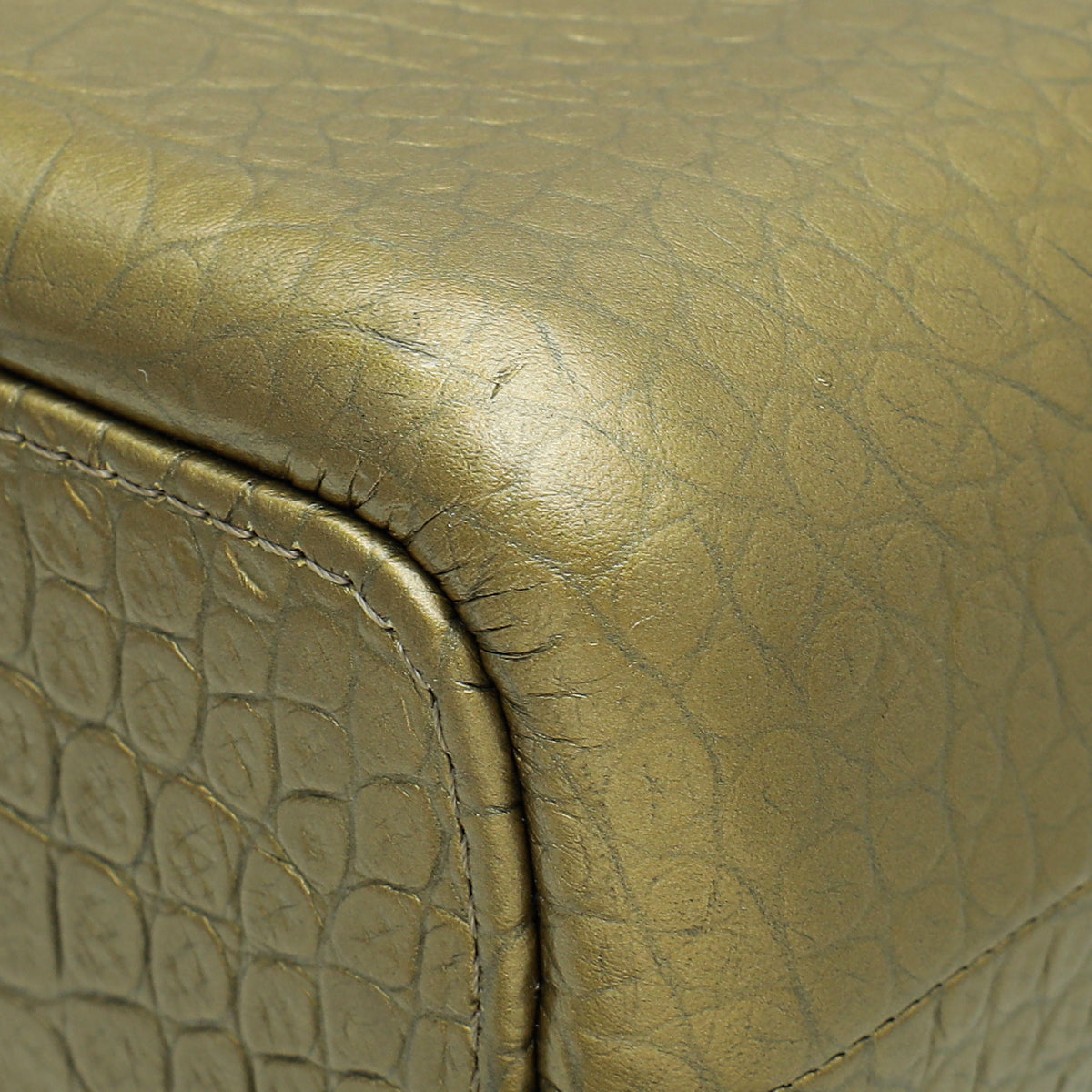 Chanel Metallic Gold Crocodile Embossed Gabrielle Medium Bag