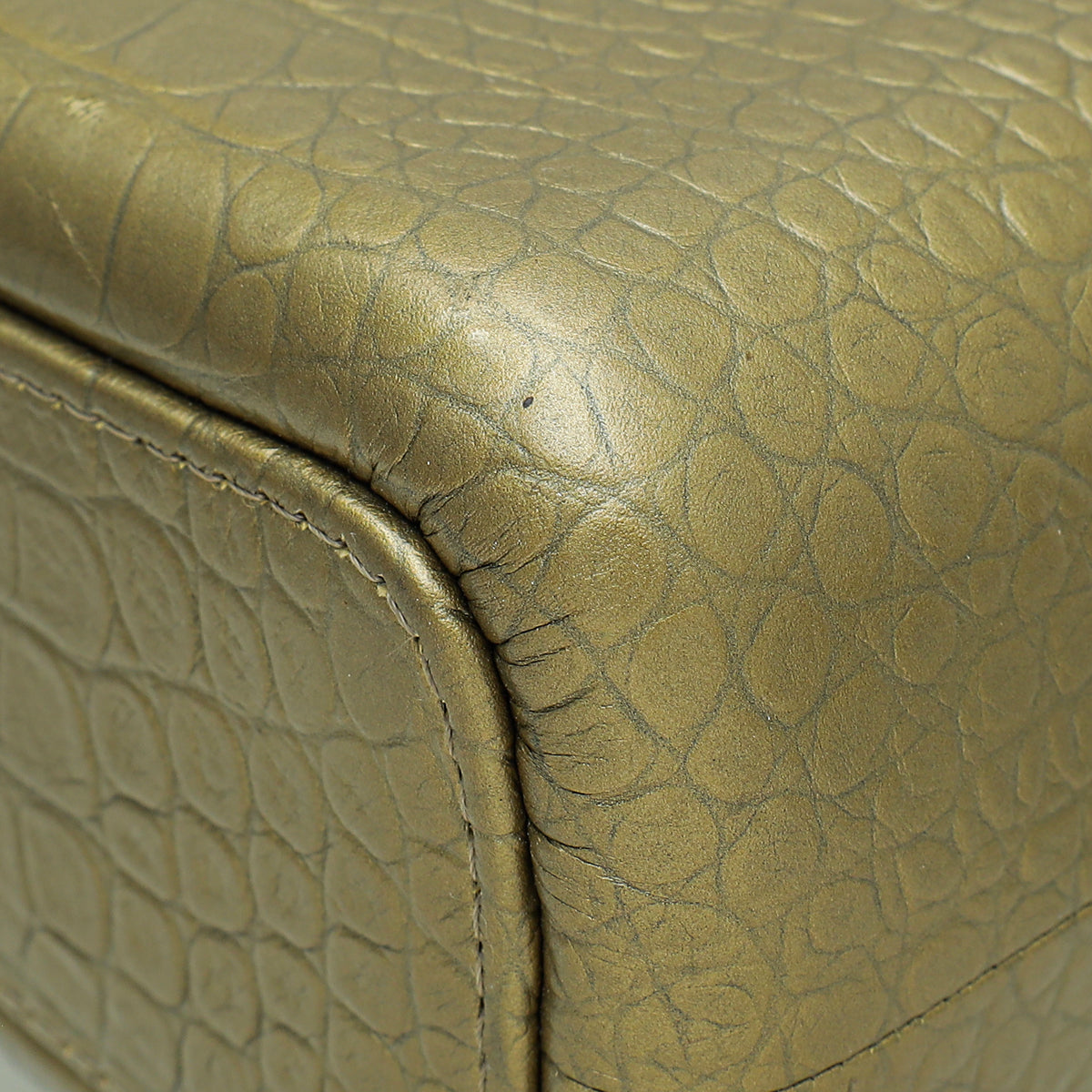 Chanel Metallic Gold Crocodile Embossed Gabrielle Medium Bag