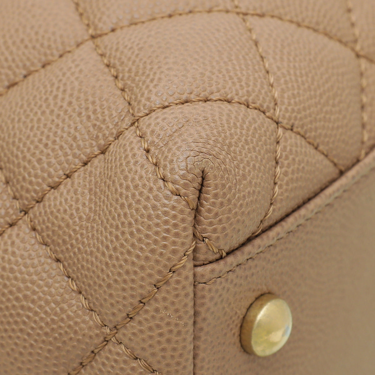 Chanel Light Brown Coco Handle Lizard Medium Bag