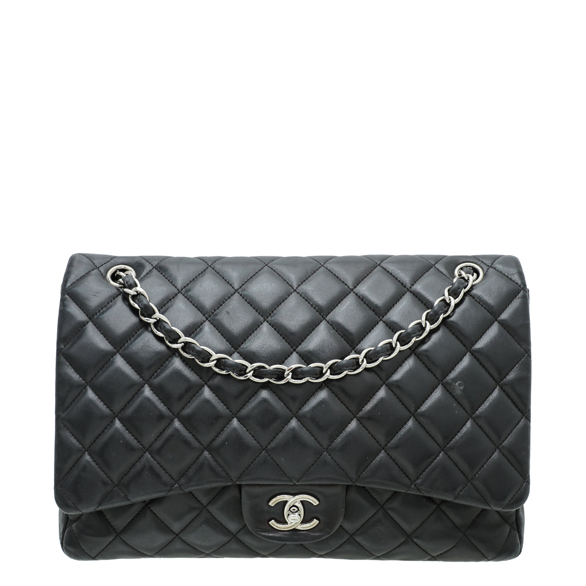 Chanel Black CC Classic Single Flap Maxi Bag