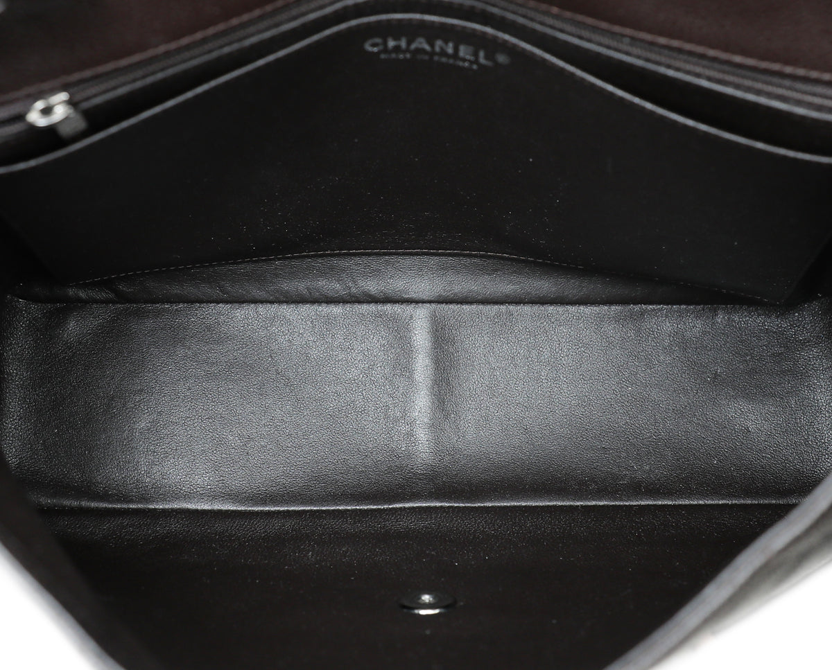 Chanel Chocolate CC Classic Single Flap Jumbo Bag