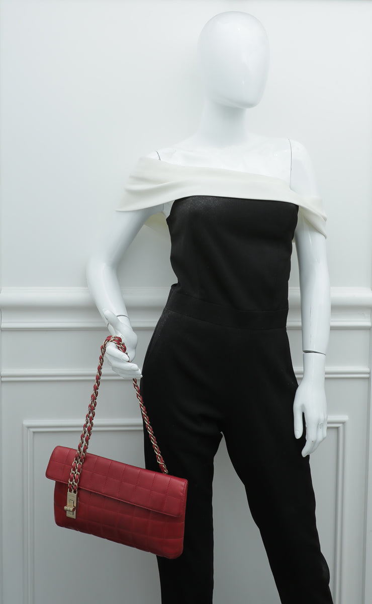 Chanel Red Chocolate Bag Mademoiselle Flap Bag