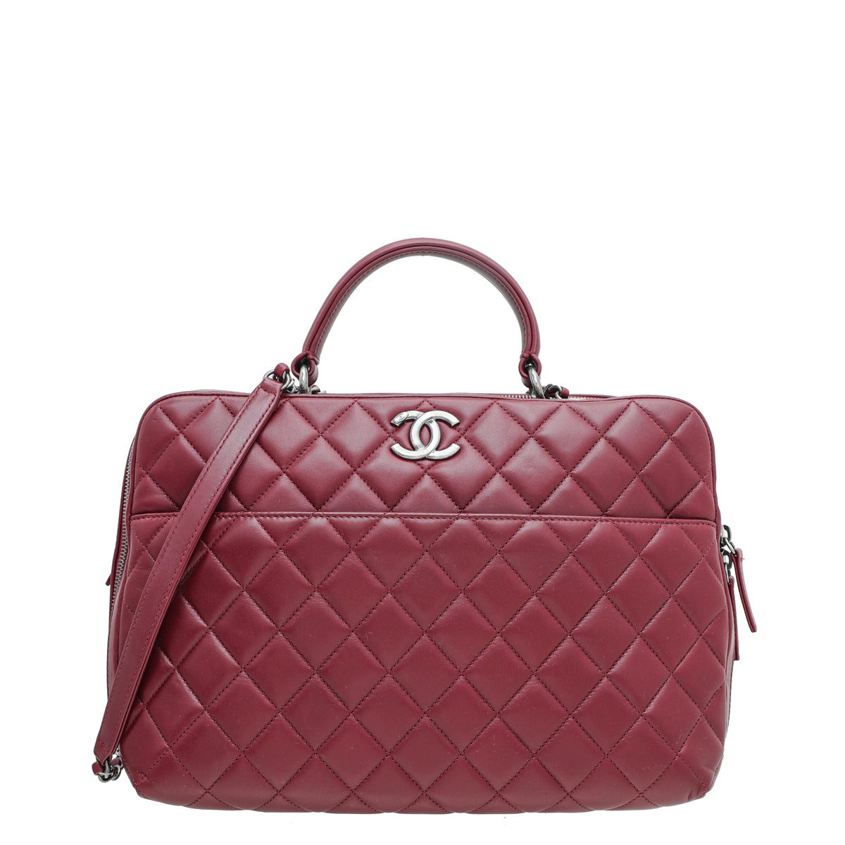 Chanel Burgundy CC Trendy Bowling Large Bag