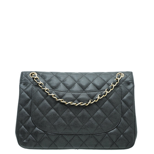 Chanel Black CC Classic Double Flap Jumbo Bag