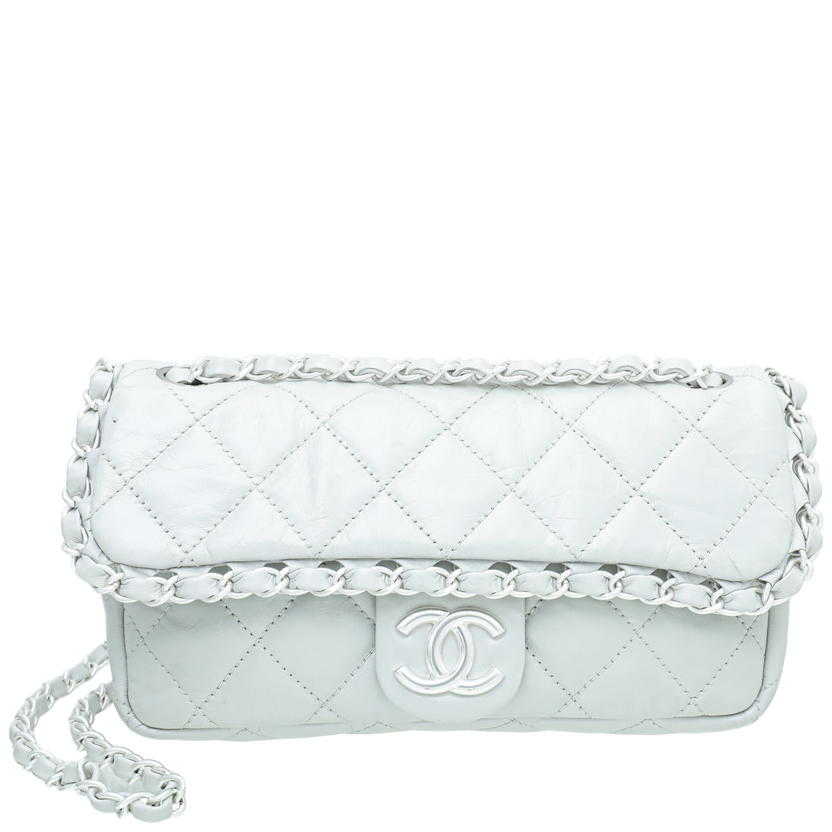 Chanel Light Gray Pear CC Chain Me Timeless Flap Bag