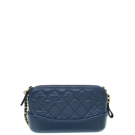 Chanel  Blue Gabrielle Double Zip Chain Pouch