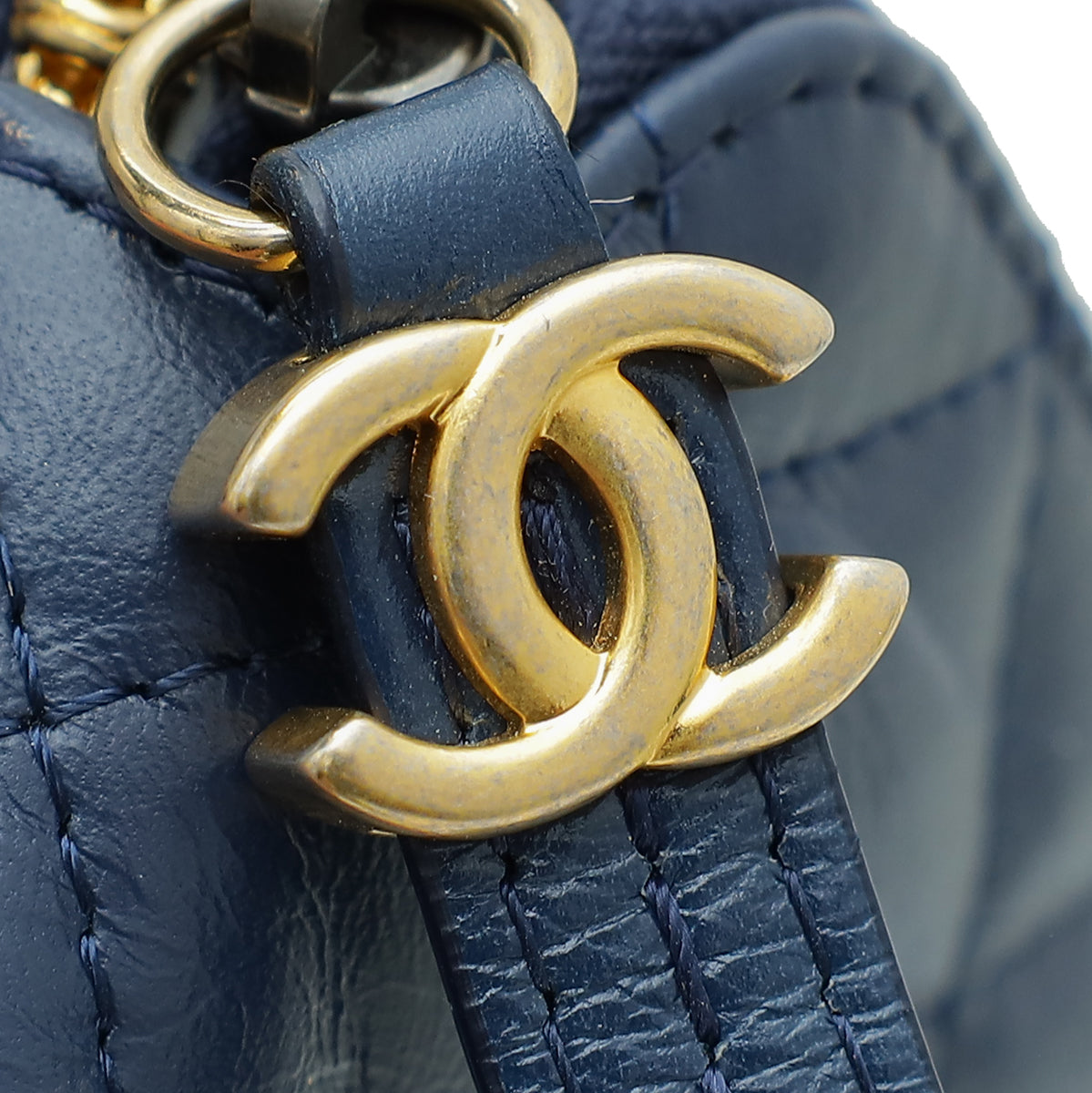 Chanel  Blue Gabrielle Double Zip Chain Pouch