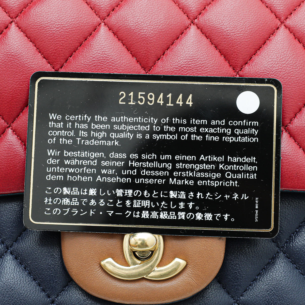 Chanel Tricolor Classic Double Flap Bag