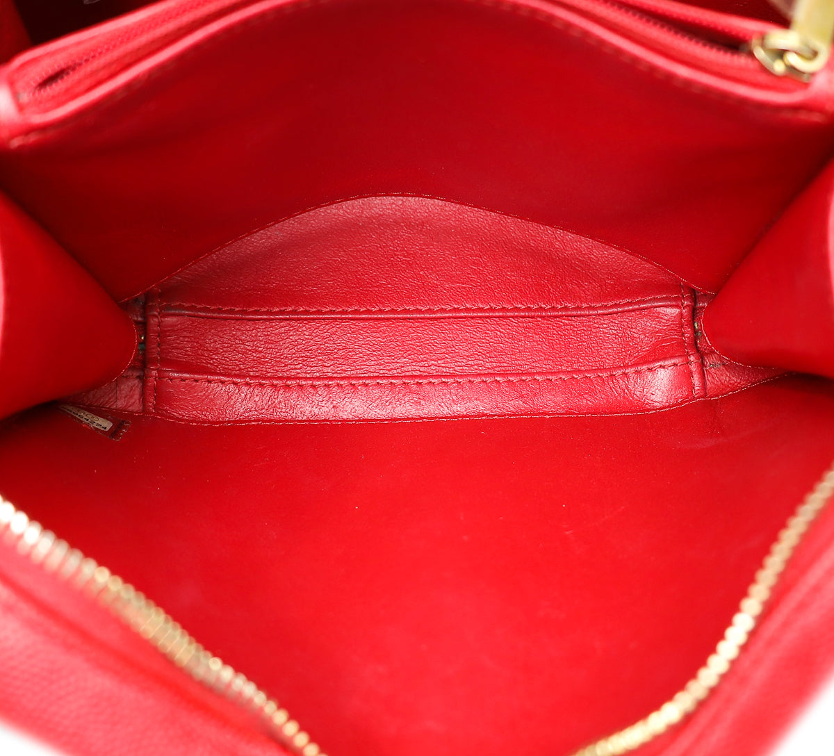 Chanel Red CC Filigree Small Vanity Case