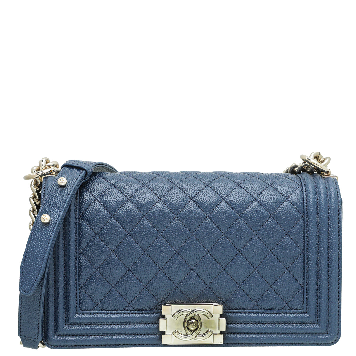 Chanel Navy Blue Le Boy Medium Bag