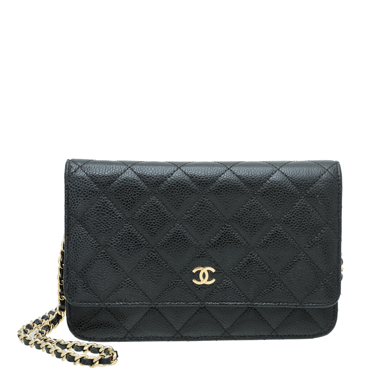 Chanel Black CC Classic Wallet On Chain