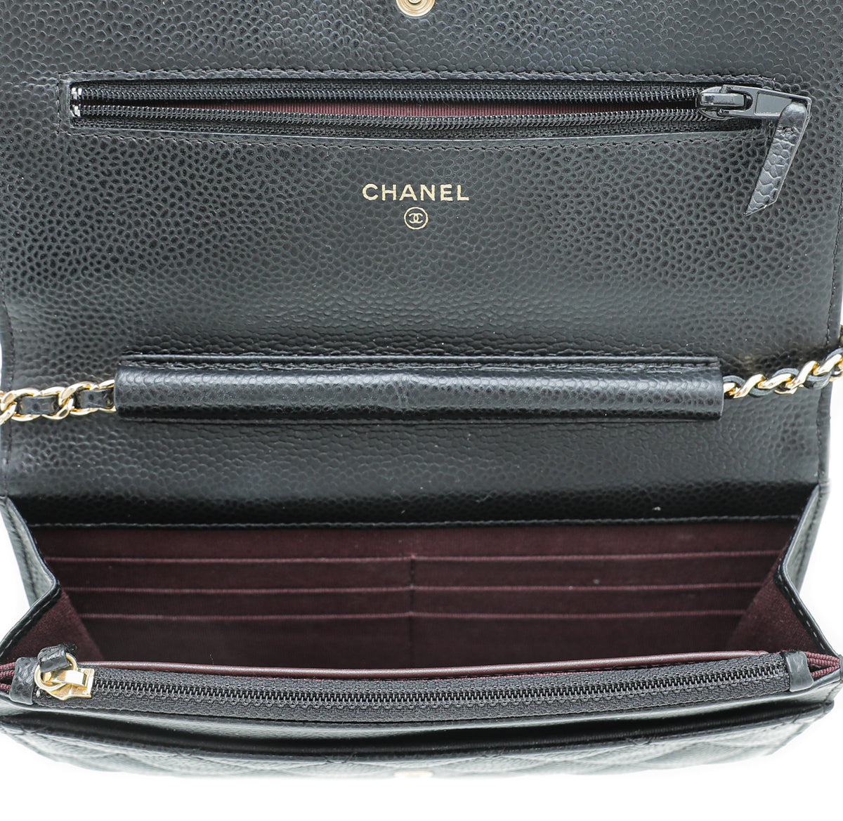 Chanel Black CC Classic Wallet On Chain