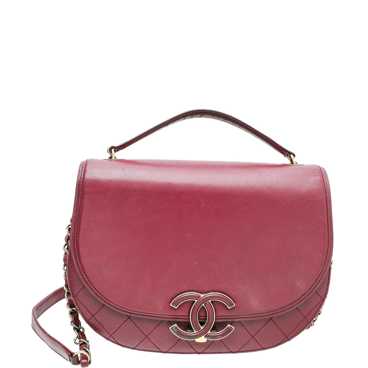 Chanel Burgundy CC Coco Curve Flap Bag