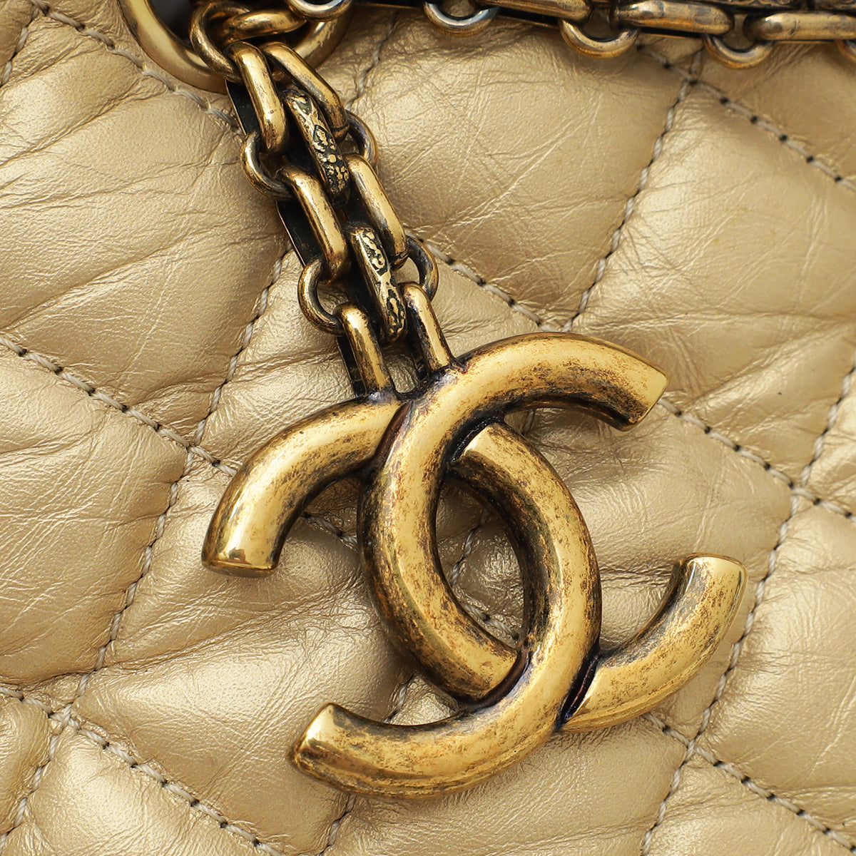 Chanel Gold CC Just Mademoiselle Bowling Bag