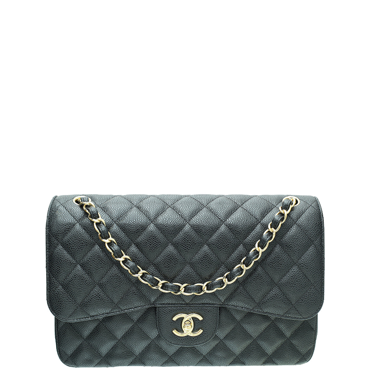 Chanel Black Classic Double Flap Jumbo Bag