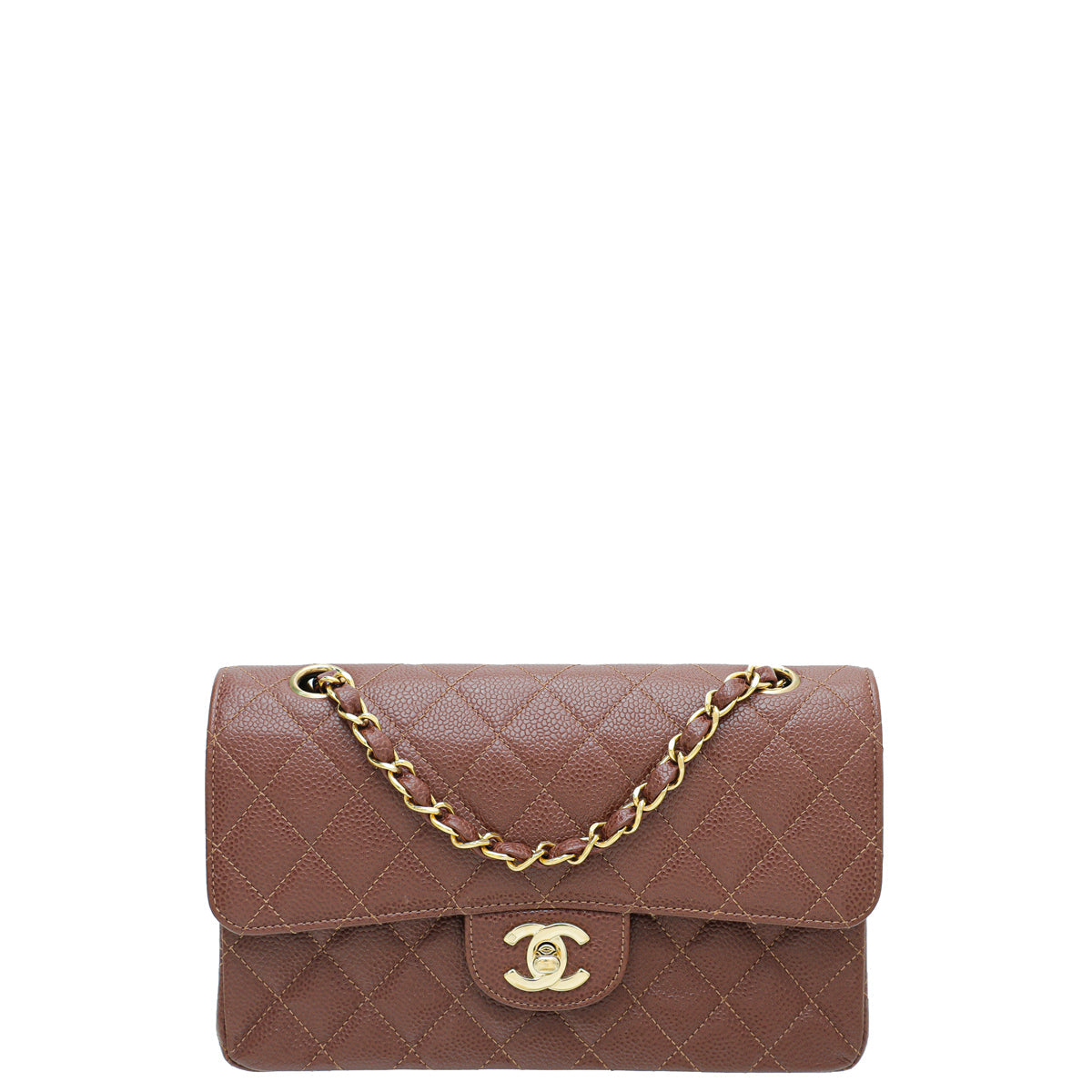 Chanel Brown CC Classic Double Flap Medium Bag