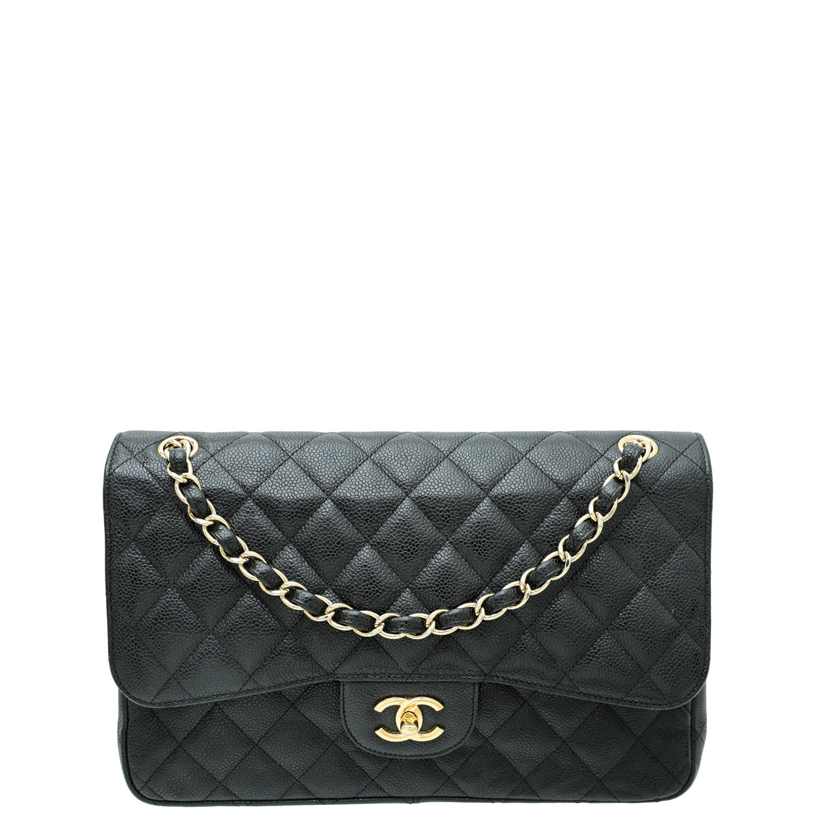 Chanel Black Classic Double Flap Jumbo Bag