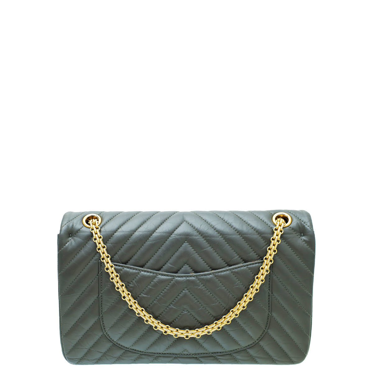 Chanel Dark Grey Aged 2.55 Reissue Chevron 226 Double Flap Bag