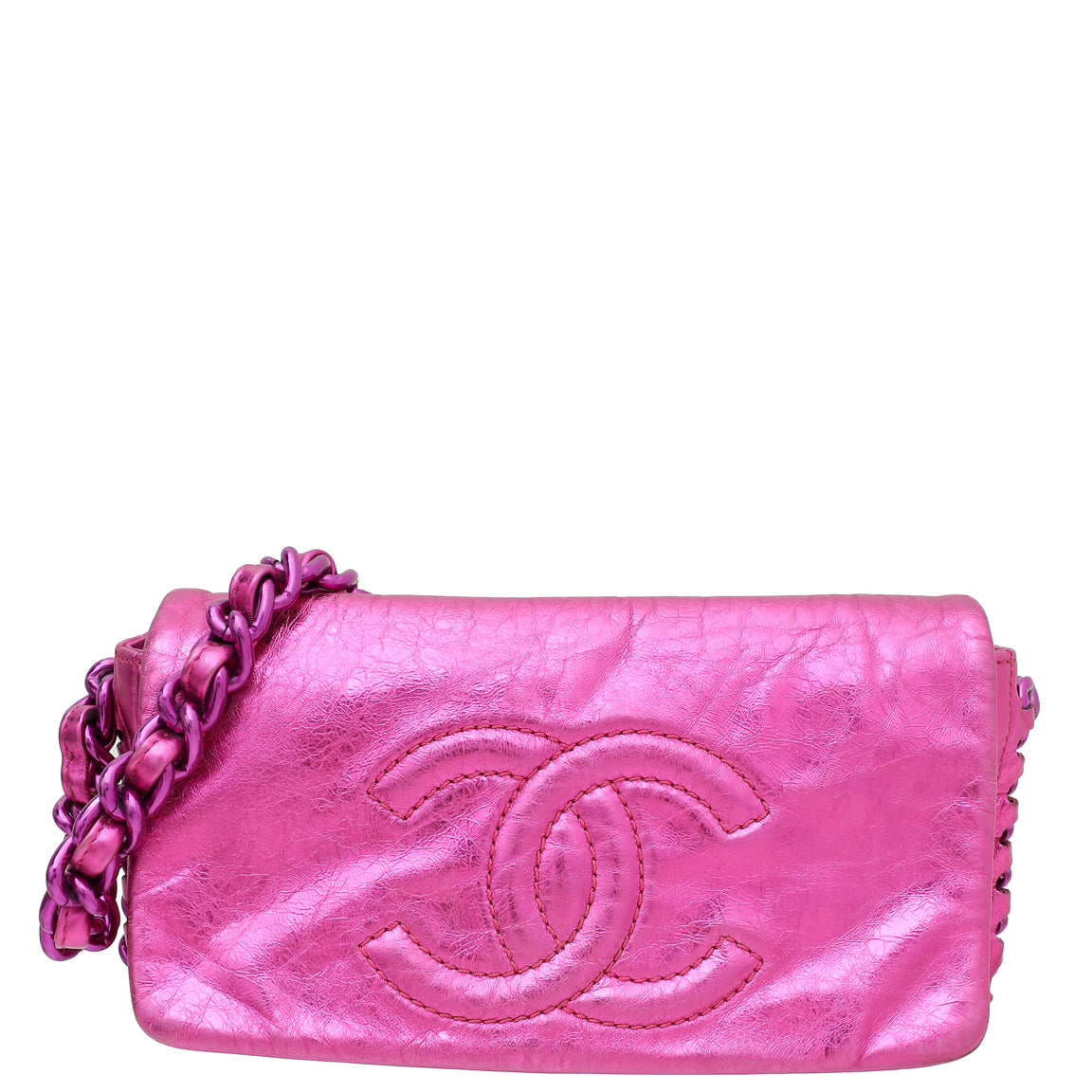 Chanel Metallic Fuchsia CC Timeless Chain Flap Bag