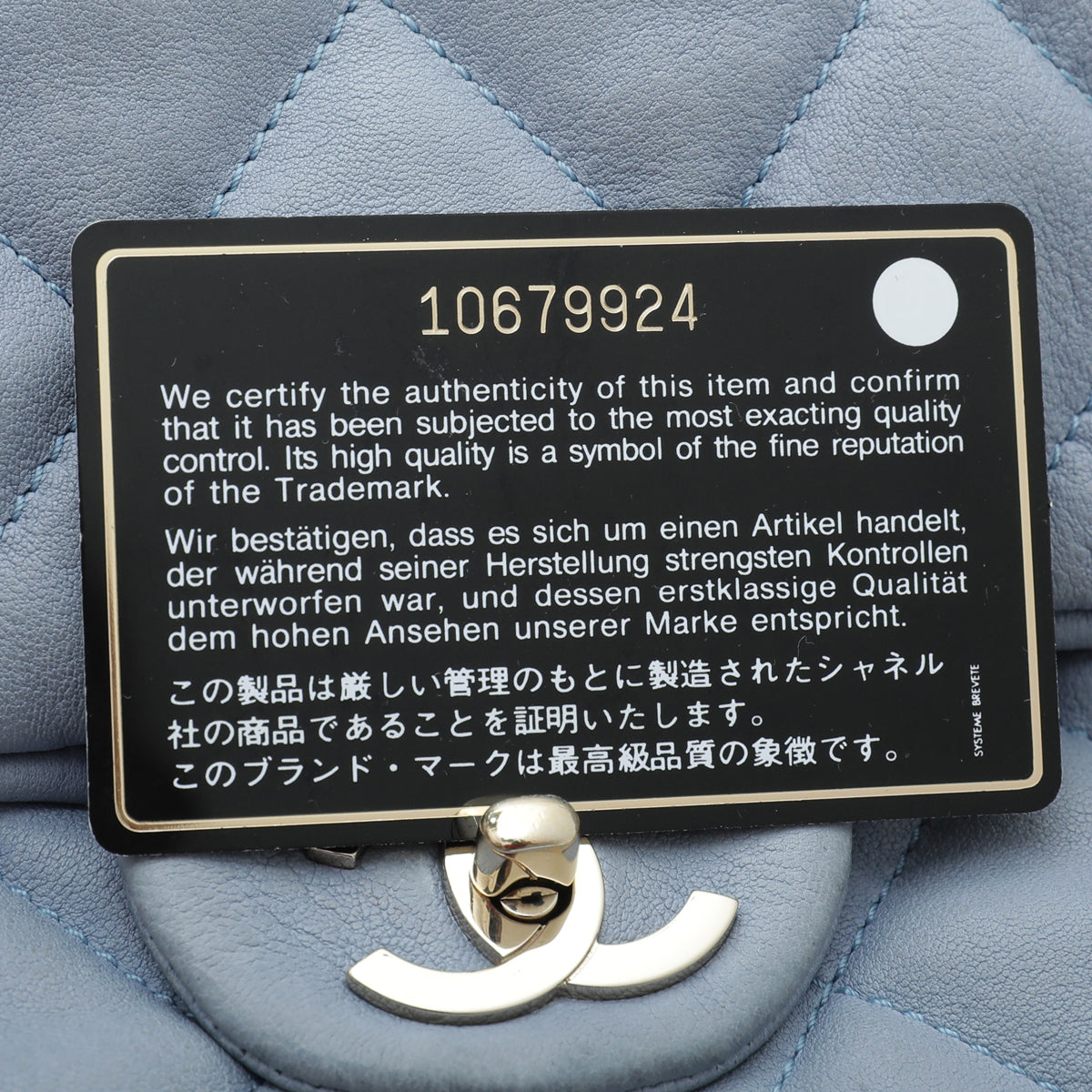 Chanel Light Blue CC Soft Single Flap Bag