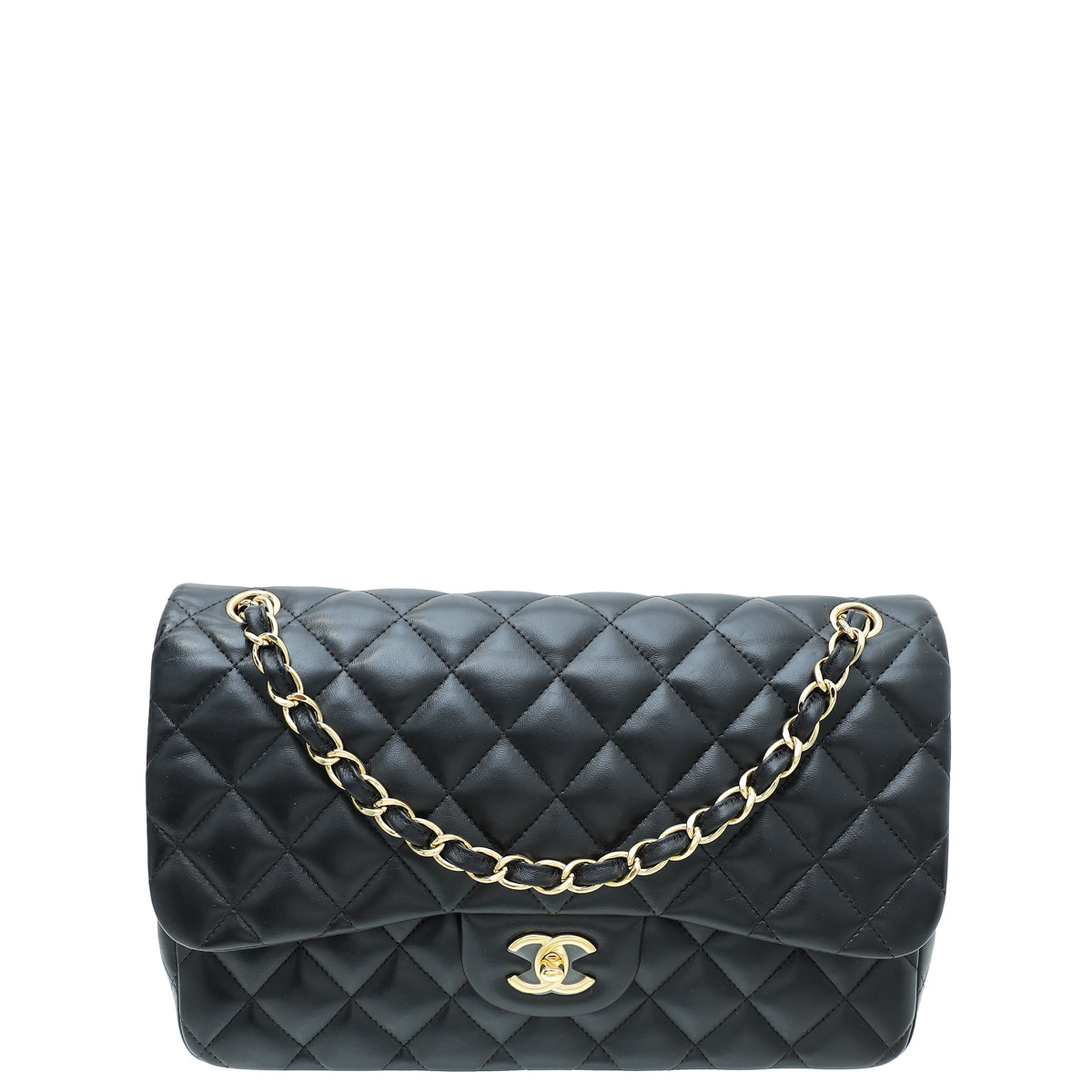 Chanel Black CC Classic Double Flap Jumbo Bag