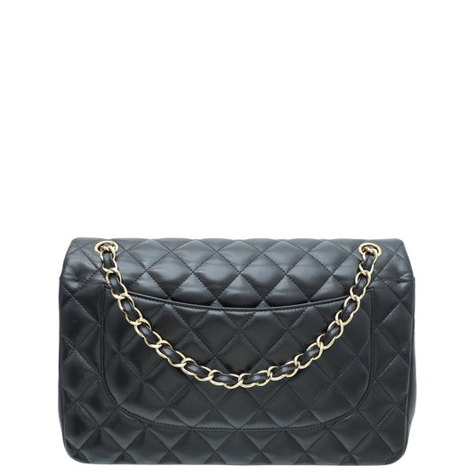 Chanel Black CC Classic Double Flap Jumbo Bag