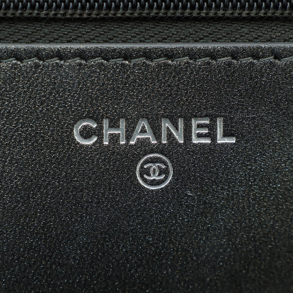 Chanel Metallic Grey CC Classic Wallet On Chain