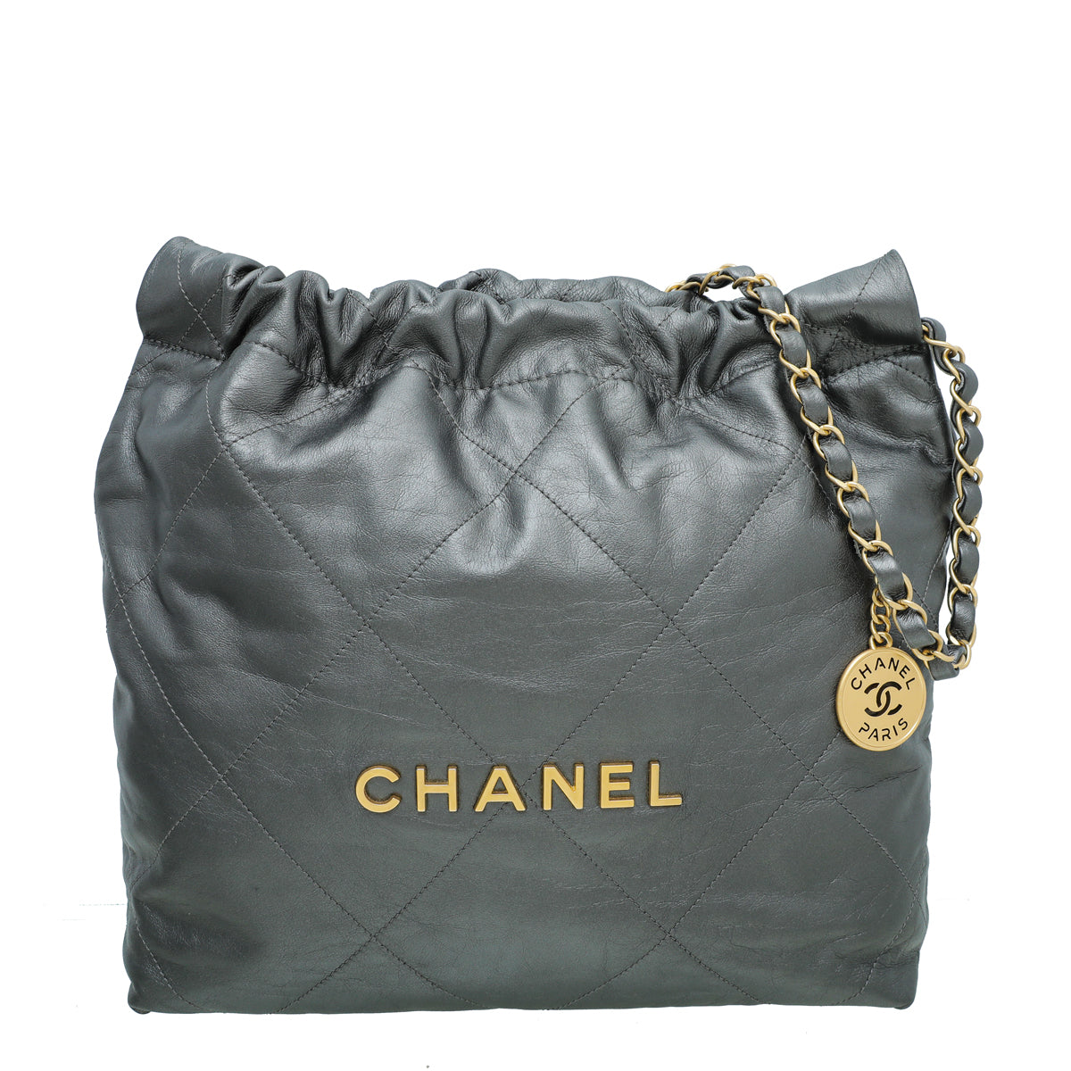 Chanel Metallic Grey 22 Quilt Bag