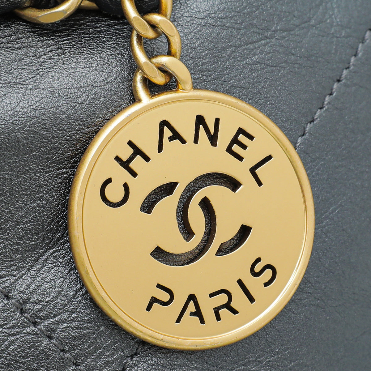 Chanel Metallic Grey 22 Quilt Bag