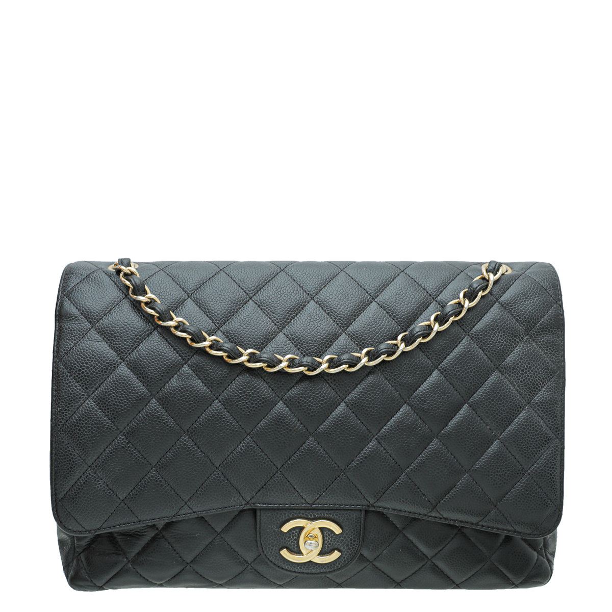 Chanel Black CC Classic Double Flap Maxi Bag