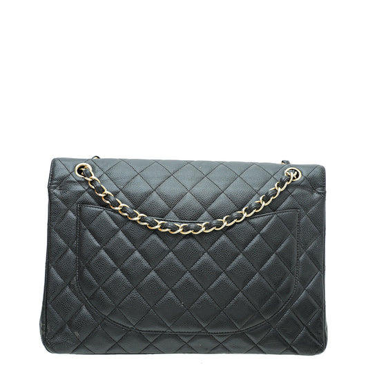 Chanel Black CC Classic Double Flap Maxi Bag