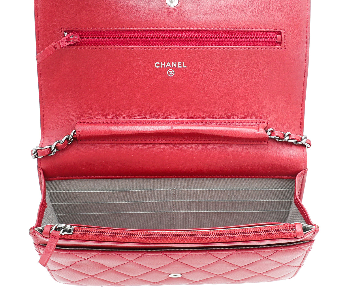 Chanel Red Le Boy Wallet On Chain