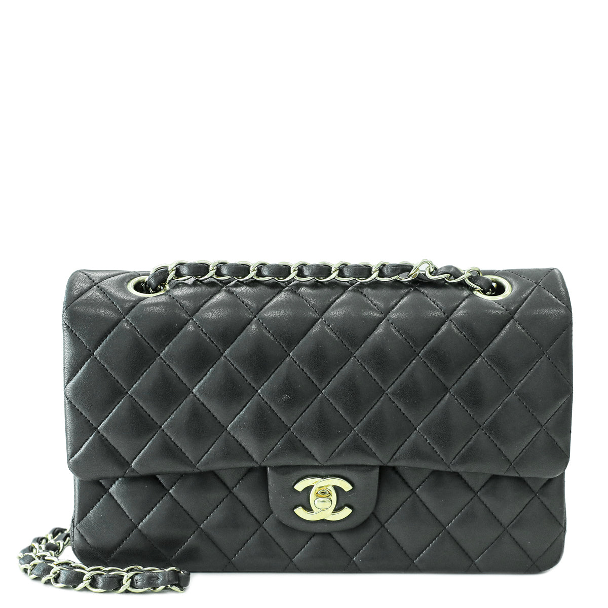 Chanel Black CC Classic Double Flap Medium Bag