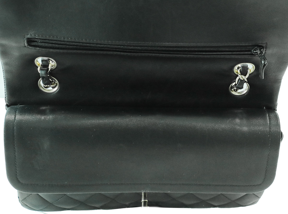 Chanel Black CC Classic Double Flap Medium Bag