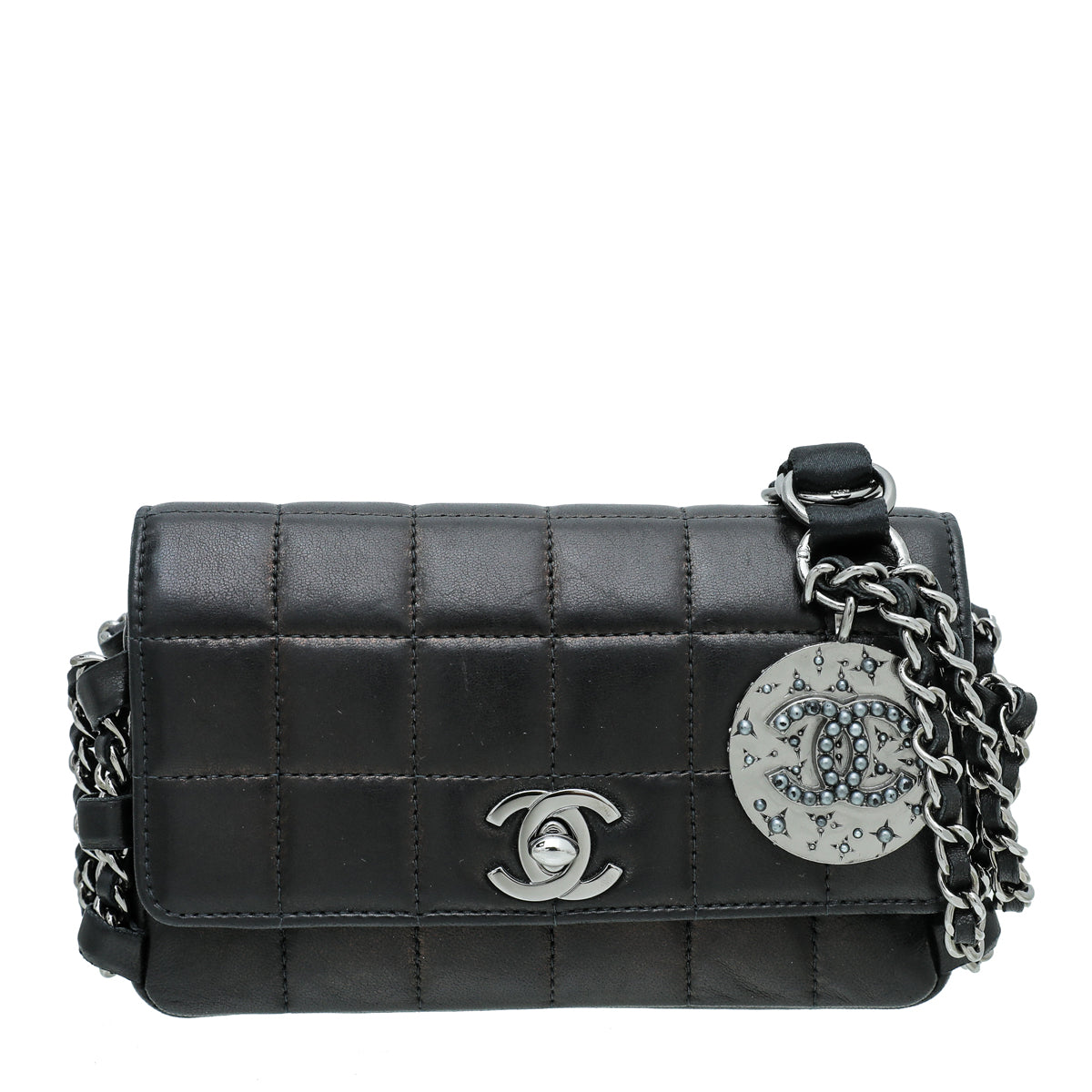 Chanel Black Chocolate Bar CC Charm Flap Ltd.Ed Mini Bag