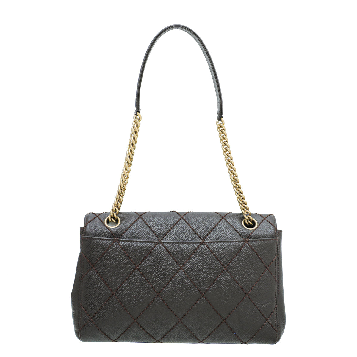 Chanel Chocolate Diamond Quilt Border Flap Medium Bag