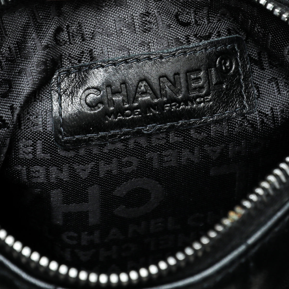 Chanel Black CC Chocolate Bar Fringe Chain Hobo Pouch