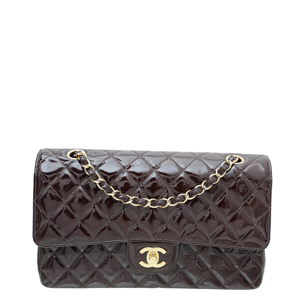 Chanel Burgundy CC Classic Double Flap Medium Bag