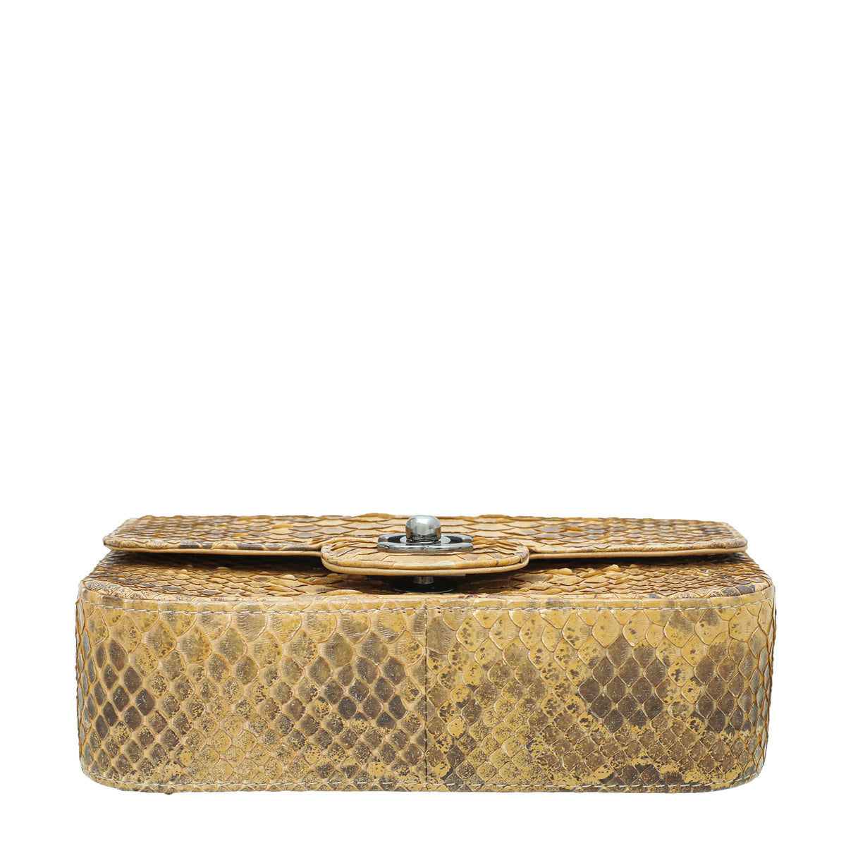 Chanel Cognac Snakeskin CC Kelly Mini Stone Handle Bag