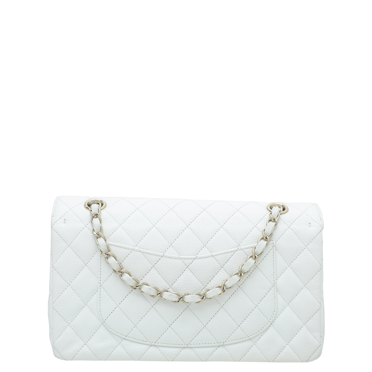 Chanel White Classic Double Flap Medium Bag