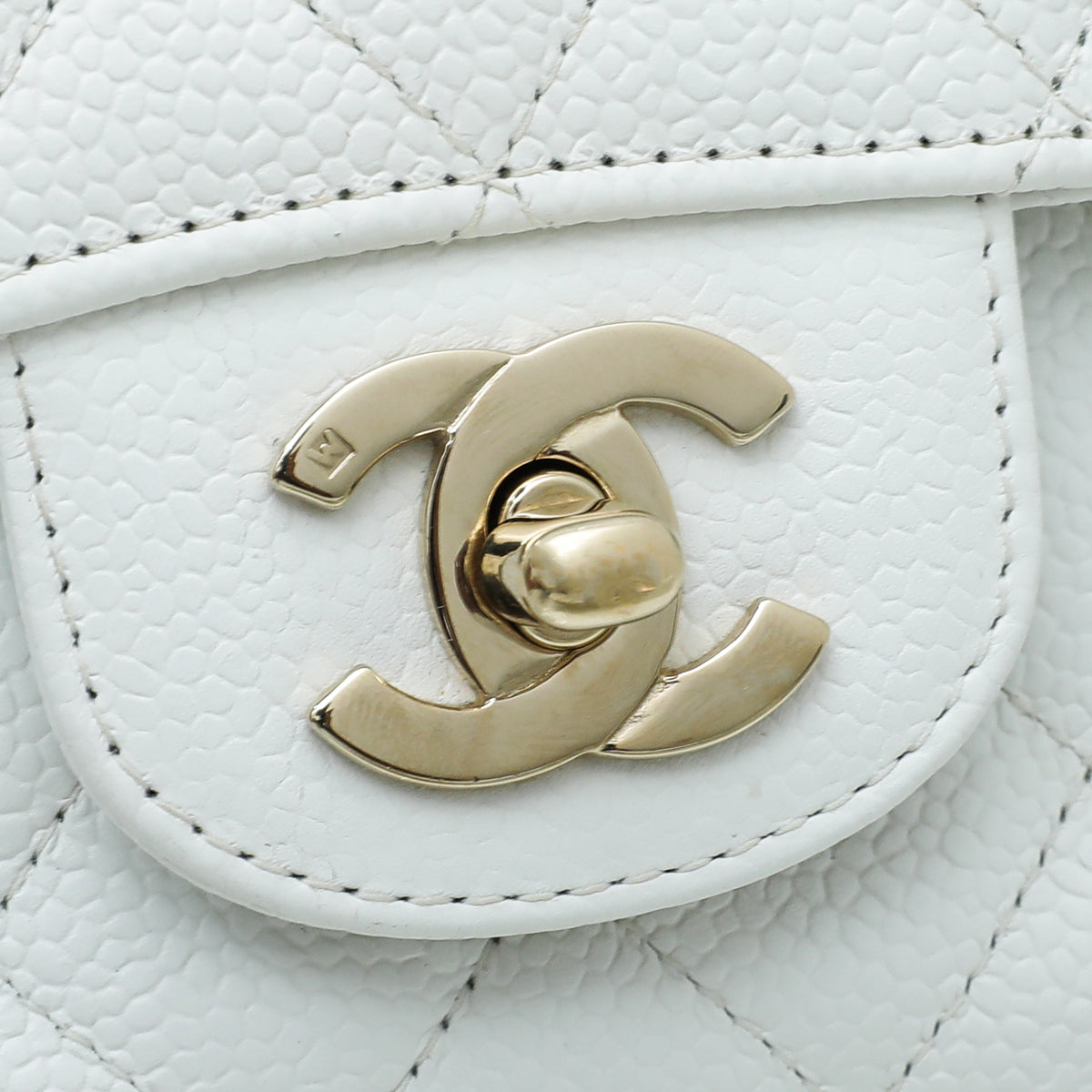 Chanel White Classic Double Flap Medium Bag