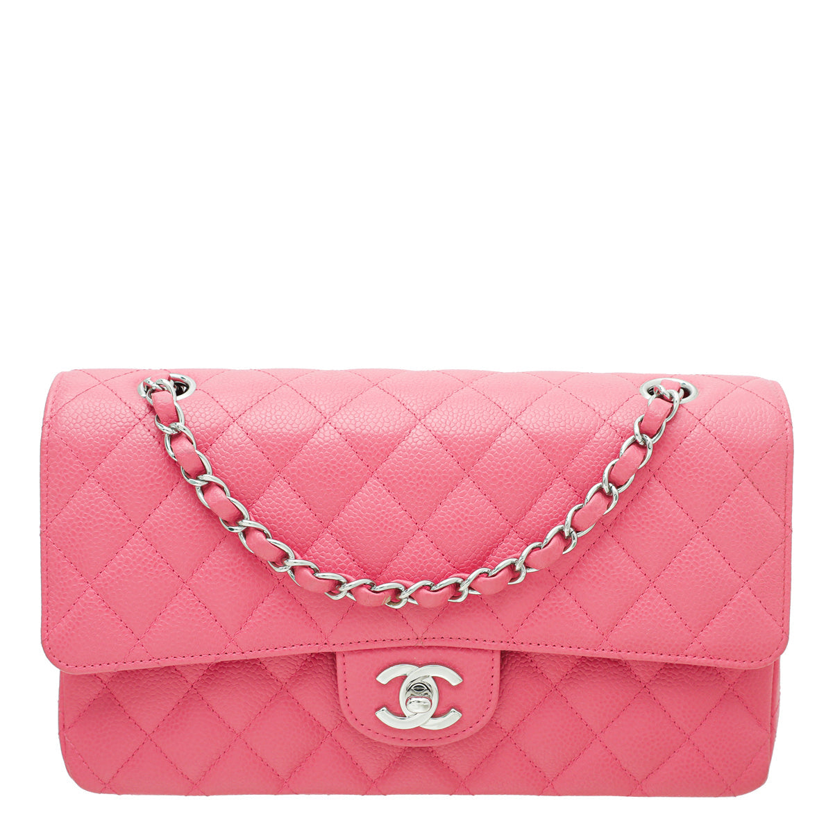 Chanel Pink Classic Double Flap Medium Bag