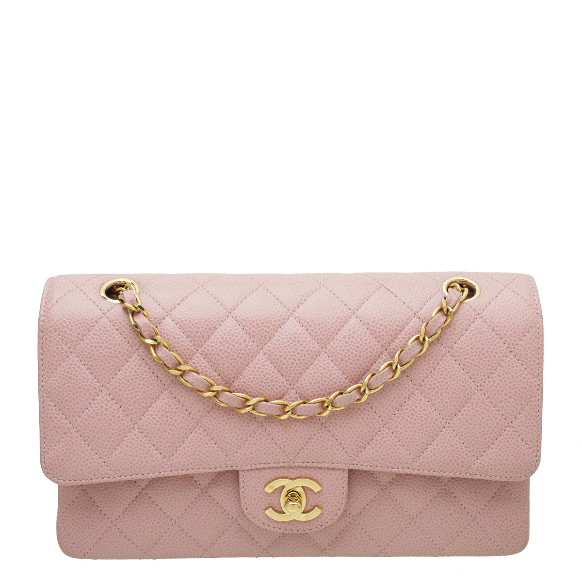 Chanel Light Pink Classic Double Flap Medium Bag