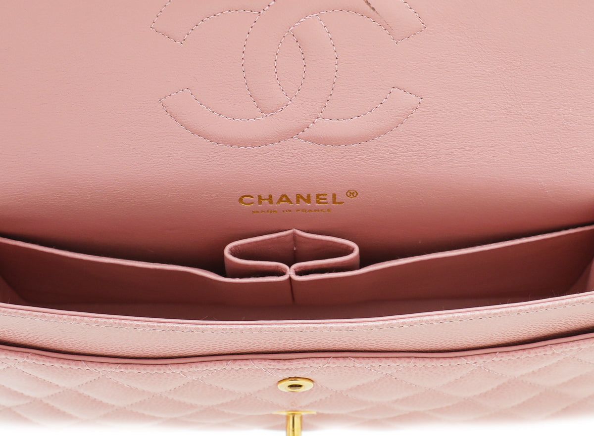 Chanel Light Pink Classic Double Flap Medium Bag