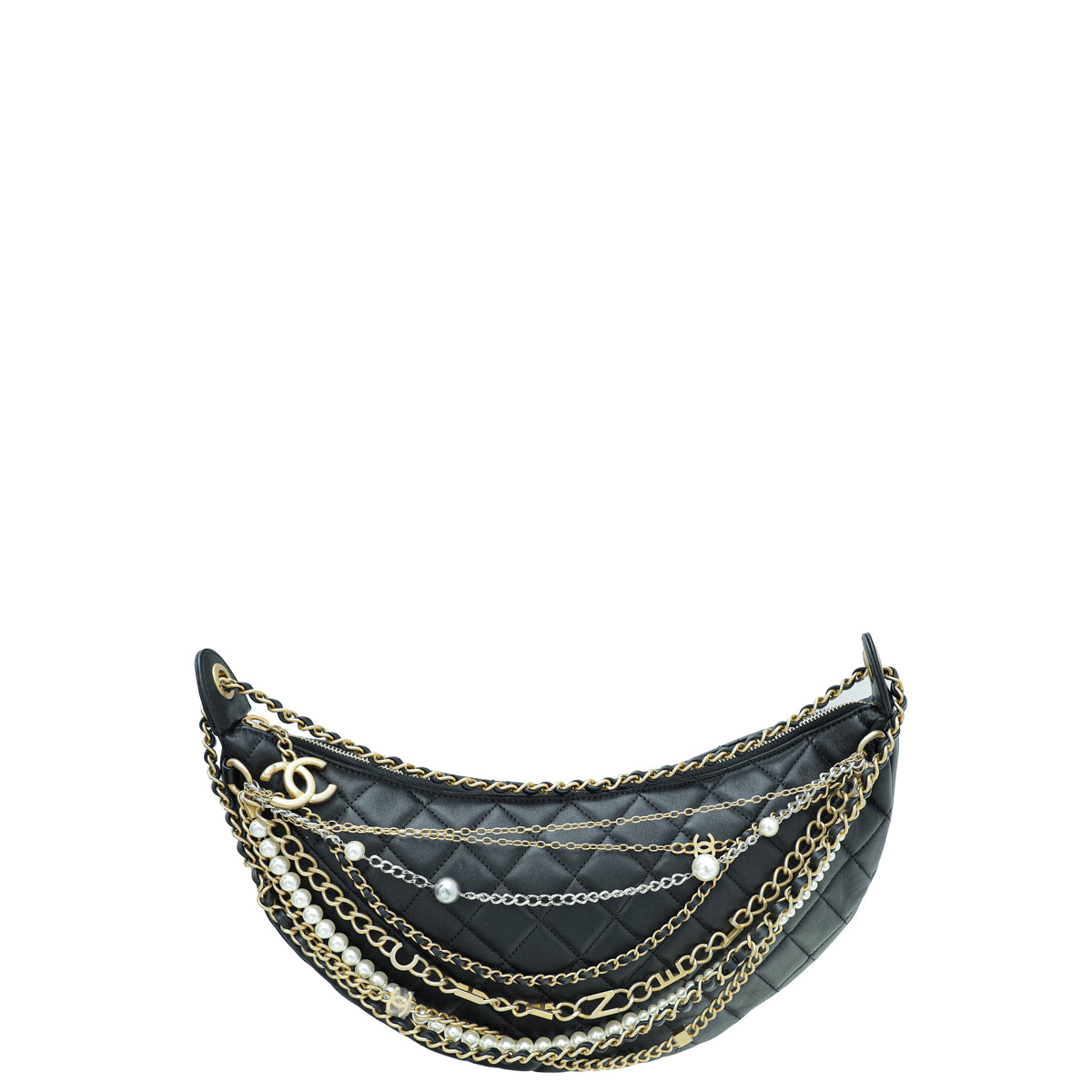 Chanel Black CC All About Chains Hobo Bag