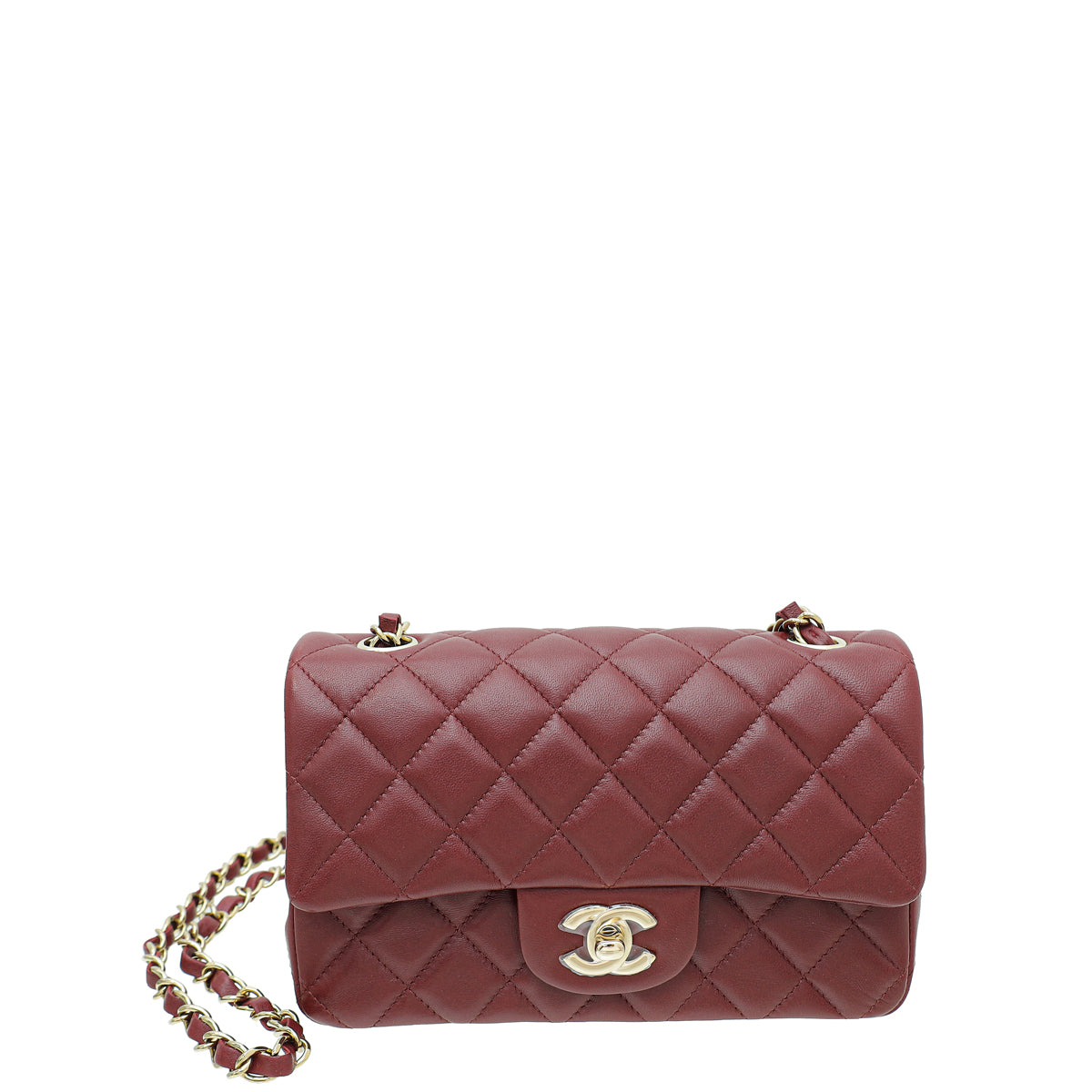 Chanel Burgundy CC Mini Rectangular Flap Bag