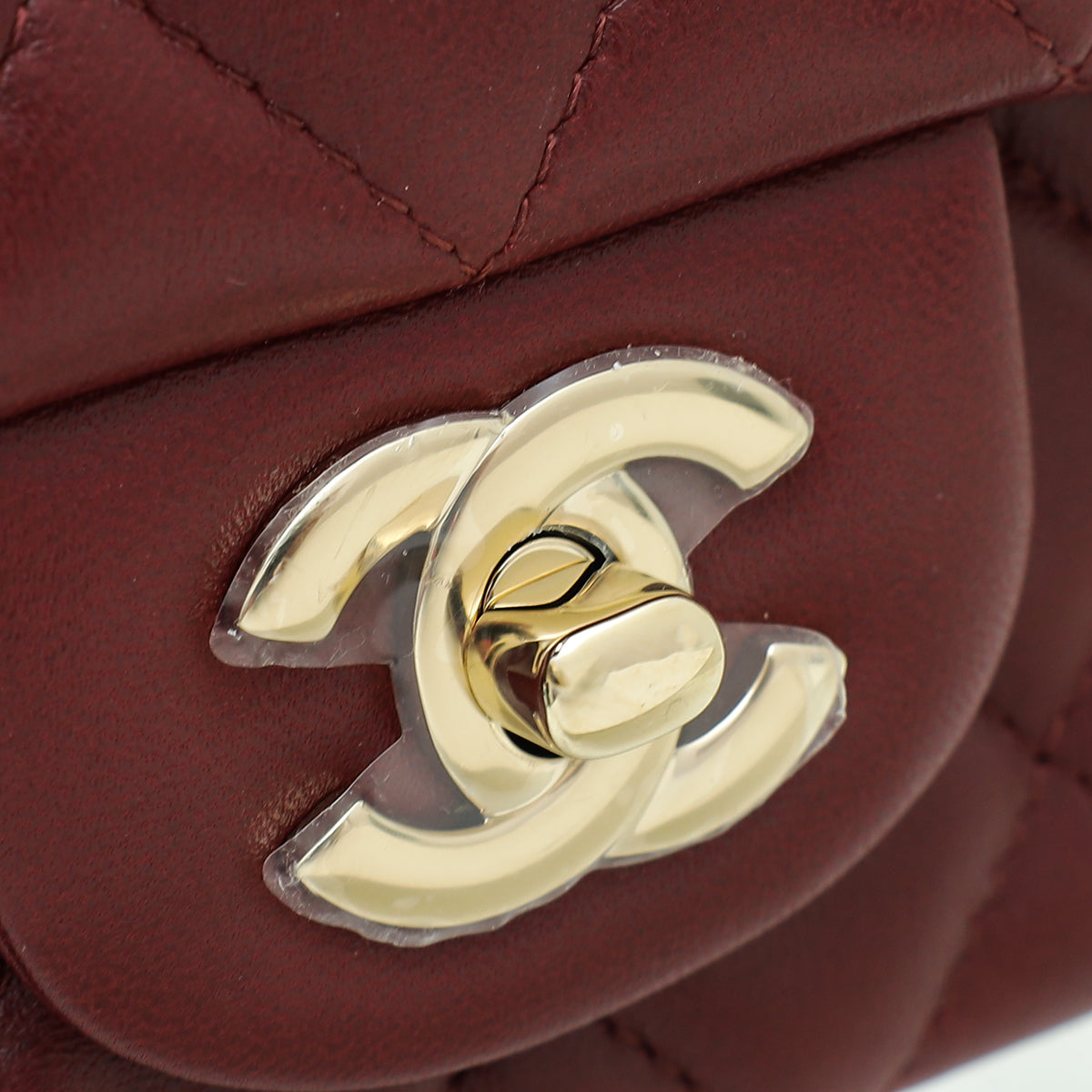 Chanel Burgundy CC Mini Rectangular Flap Bag