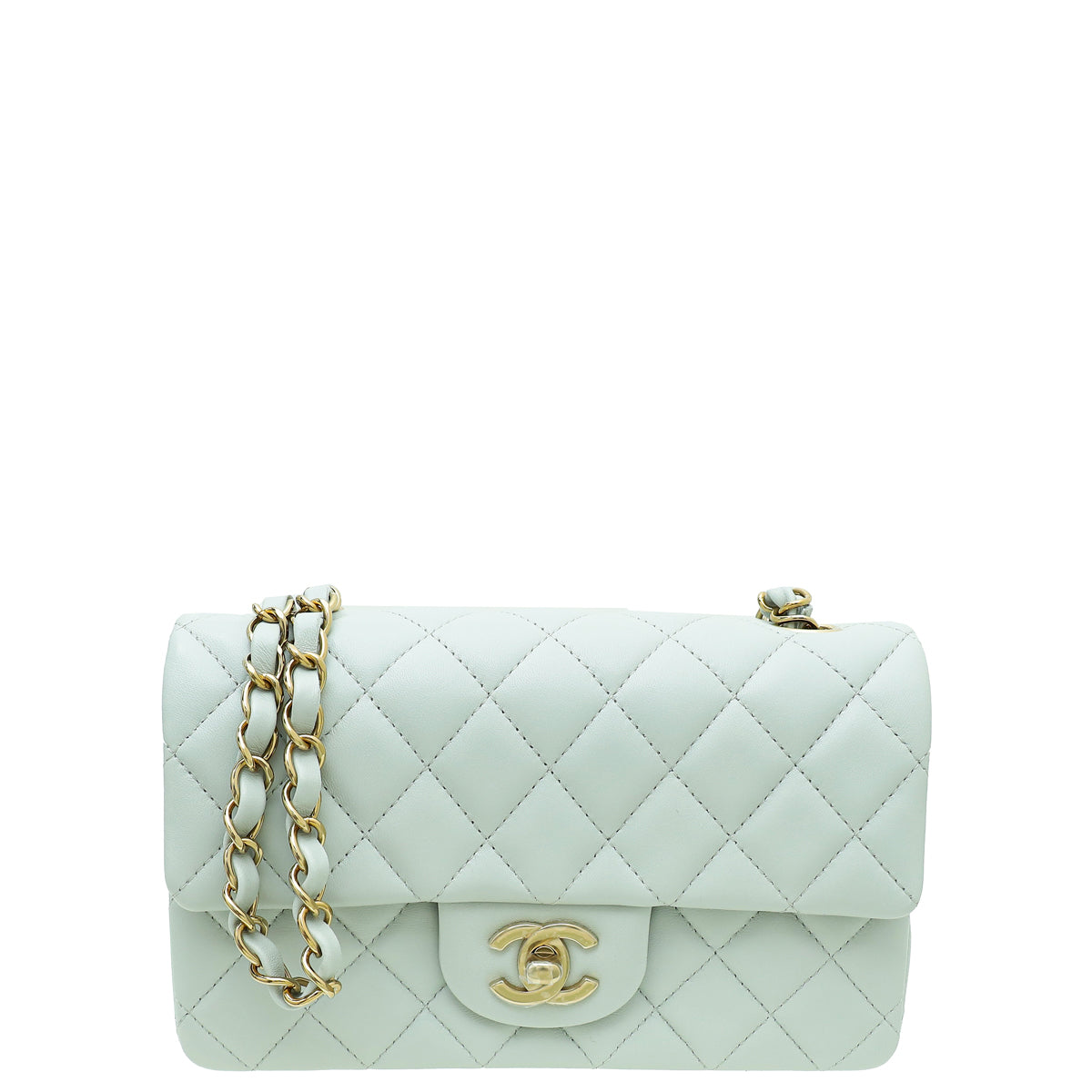 Chanel Light Pearl Grey Mini Rectangular Classic Flap Mini Bag