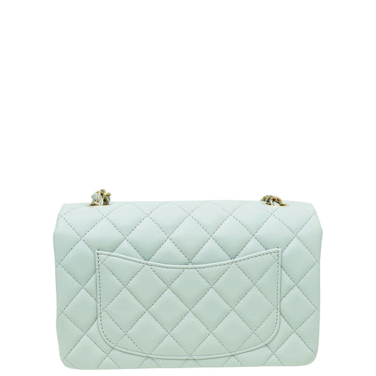 Chanel Light Pearl Grey Mini Rectangular Classic Flap Mini Bag